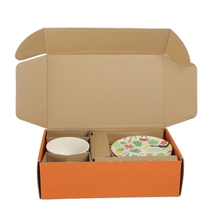 Custom printed colour corrugated mailer box with cardboard die cut insert