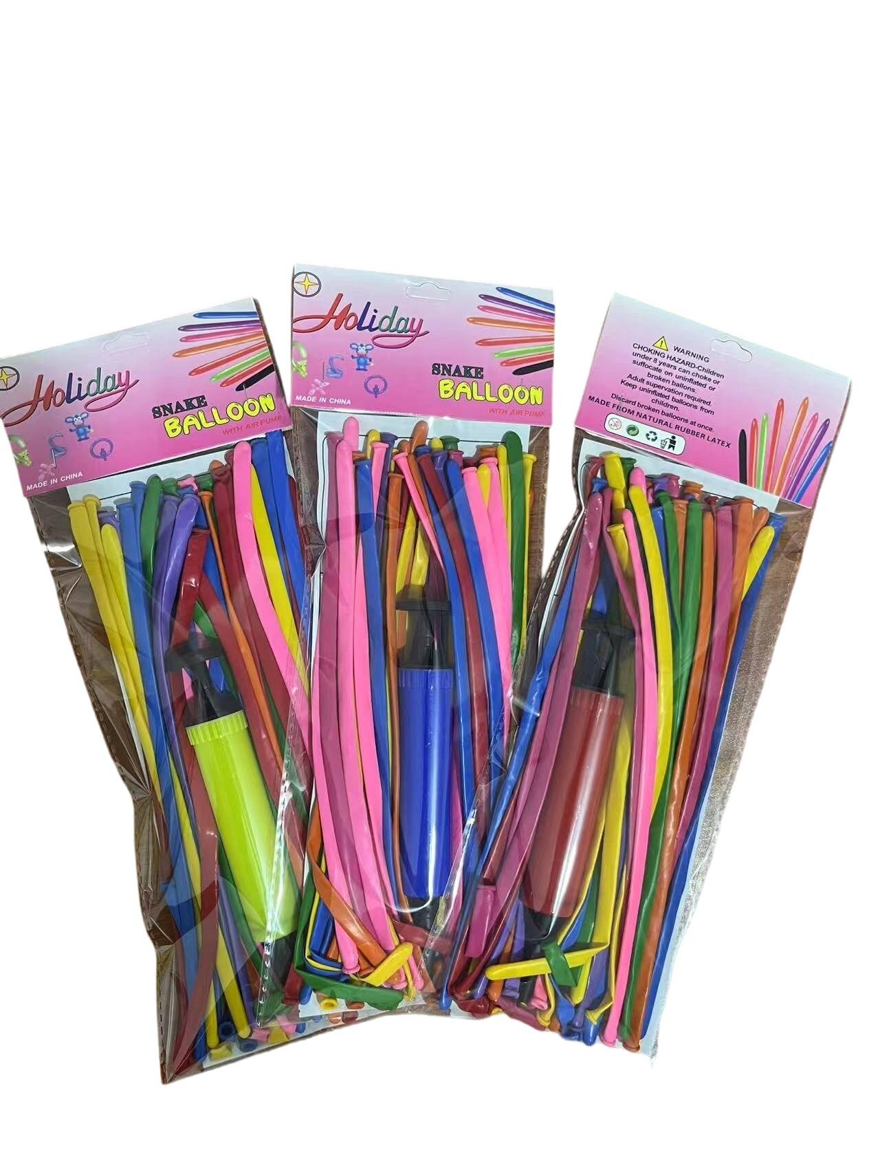 Wholesale 50 Mixed Color Latex Toy Weaving Thickened Magic Long Balloon for Christmas Festivities