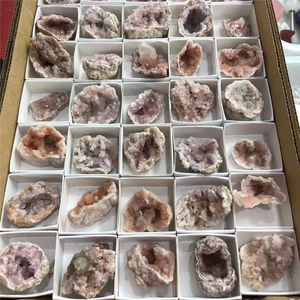 Groothandel Superieure Kwaliteit Natuurlijke Agaat Geode Crystal Cluster Geschenkdoos Roze Paars Agaat Geode Voor Home Decoratie - Product Image 4