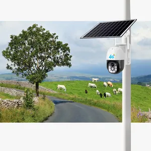 Pan Tilt Rotate 360 degree 3MP FHD 4G Solar Power Network Security Camera for Farm