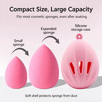 Étui de rangement pour houppette en silicone de voyage, séchage rapide, ventilé, pour éponge cosmétique
