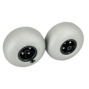 Oferta Especial: Ruedas de PVC <span class=keywords><strong>Mygo</strong></span> de 8 Pulgadas para Carritos Pequeños, Estilo Neumático de Playa, con Banda de Rodadura Dura, Sin Frenos - Product Image 5