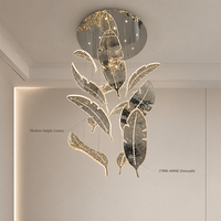 Lustre en cristal à plumes Zeal Lighting, lampe suspendue LED moderne, design en forme de feuille, pour hôtel, villa, restaurant, hall, vente en gros