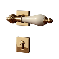 Poignée de porte intérieure magnétique silencieuse en céramique antique française professionnelle, style rétro, pour villa, porte double