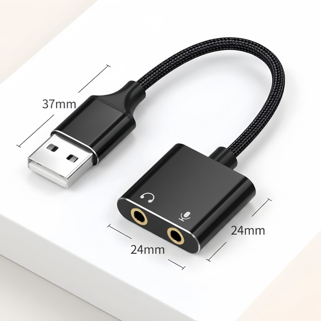 USB Audio Interface External Sound Card USB Adapter 3.5mm for Laptop Speaker Earphone USB Mic SoundCard
