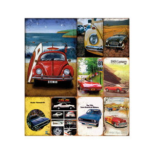 Insegna Moderna in Metallo HOT ROD GARAGE SPEED SHOP 12x8" Personalizzata, Decorazione Murale in Latta Stampata UV Placcata Oro per Soggiorno - Product Image 1