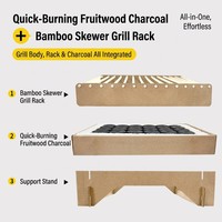 JIAHUI Tuin Familie Grote Wegwerp BBQ Grill 40x30cm Opvouwbare Papieren Houtskoolgrill Zonder Metaal Buiten Picknick Grill