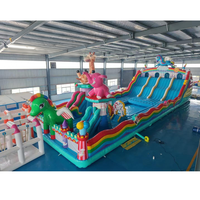 Château gonflable extérieur personnalisable en PVC sur le thème du cheval arc-en-ciel avec souffleur
