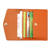 Dompet Mini semua dalam satu wanita, tas kosmetik multifungsi Ultra tipis, tempat kartu kompak, dompet koin, kancing PU penutup