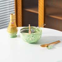 Ensemble de bols à matcha japonais de qualité supérieure, en céramique, avec bec verseur en forme de cœur, emballage en boîte colorée, cadeau pour les amateurs de thé