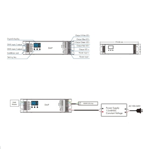 Bộ giải mã DMX số 4 kênh D4-P nhiều Dimmer <span class=keywords><strong>PWM</strong></span> cho đèn LED dải 8bit 16bit DMX & rdm dimmer điều khiển tốc độ cao - Product Image 3