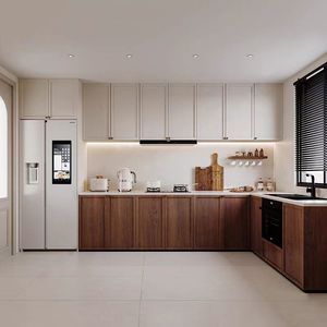 Conception minimaliste moderne d'armoires de <span class=keywords><strong>cuisine</strong></span> murales en bois à panneaux blancs, taille personnalisée, couleur, ensemble d'armoires de <span class=keywords><strong>cuisine</strong></span> - Product Image 4