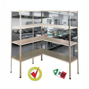 Scaffale Impilabile a 4 Ripiani in Acciaio Inox AISI 304, 180x60cm, Altezza 180cm, Modello INXSCA0095 - Product Image 3