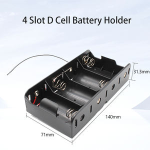 YULI <span class=keywords><strong>4</strong></span> 슬롯 <span class=keywords><strong>D</strong></span> 셀 배터리 홀더 1.5V <span class=keywords><strong>D</strong></span> 크기 케이스 박스 와이어 리드 플라스틱 배터리 액세서리 - Product Image 2