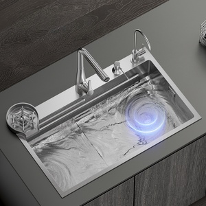 อ่างล้างจานสเตนเลสแบบฝังใต้เคาน์เตอร์ขนาดใหญ่ หนาพิเศษ ลายนูน ทำมือ นาโน ลดราคา - Product Image 5