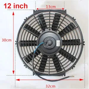 8 9 10 12 14 Inch 12V 80W 2100RPM Universal Slim Fan Push Pull Electric Radiator Fan Cooling & mounting kit