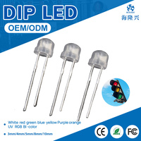 Lampe LED F5 pour chapeau de paille, Ra80, Vert, Bleu, Blanc pur, Blanc chaud, Tête ronde, Spécial appareils électroménagers