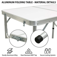 Table pliante de camping, table pliante en aluminium, table de camping-car en plastique, table portable légère et pliable, tables utilitaires d'extérieur