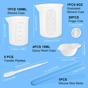 Timesri 1 सेट सिलिकॉन रेसिन मापने वाले कप किट डिय उपकरण सेट ट्रेंडी एक्सेसरीज़ हैंड क्राफ्ट डिडी मापने वाला कप - Product Image 3