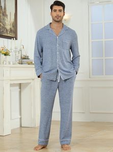 <span class=keywords><strong>Pigiama</strong></span> da <span class=keywords><strong>uomo</strong></span> a manica lunga in morbido maglia con <span class=keywords><strong>pigiama</strong></span> Button-Down con tasche S-2XL taglie traspiranti - Product Image 5
