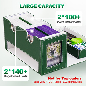 Boîte de rangement Juzi personnalisée en cuir PU écologique, portable, capacité 280+ cartes, chargement double face, pour cartes TCG Yu-Gi-Oh <span class=keywords><strong>et</strong></span> Pokémon - Product Image 6