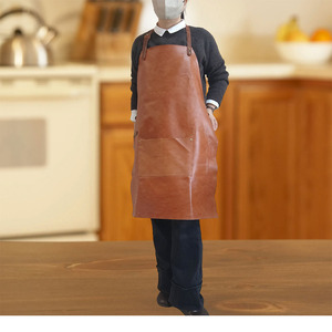 Versión Coreana de capa superior de piel de vaca impermeable a prueba de aceite babero sin mangas delantal para el hogar Cocina café Hotpot Restaurante <span class=keywords><strong>Camarero</strong></span> - Product Image 3