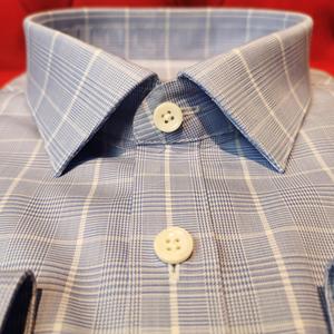 Camisa de Vestir Casual para Hombre, 100% Algodón, Diseño a Cuadros <span class=keywords><strong>Prince</strong></span> of Wales, Blanca, Corte Personalizado ODM, Transpirable para Verano - Product Image 2