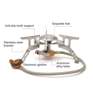 موقد صغير محمول للرحلات مع أنبوب غاز موقد إلكتروني قابل للطي للأماكن الخارجية - Product Image 2