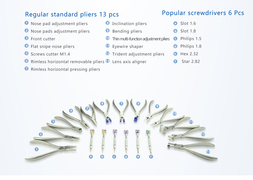 B07-A Optician Tools Optical Glasses Plier Set