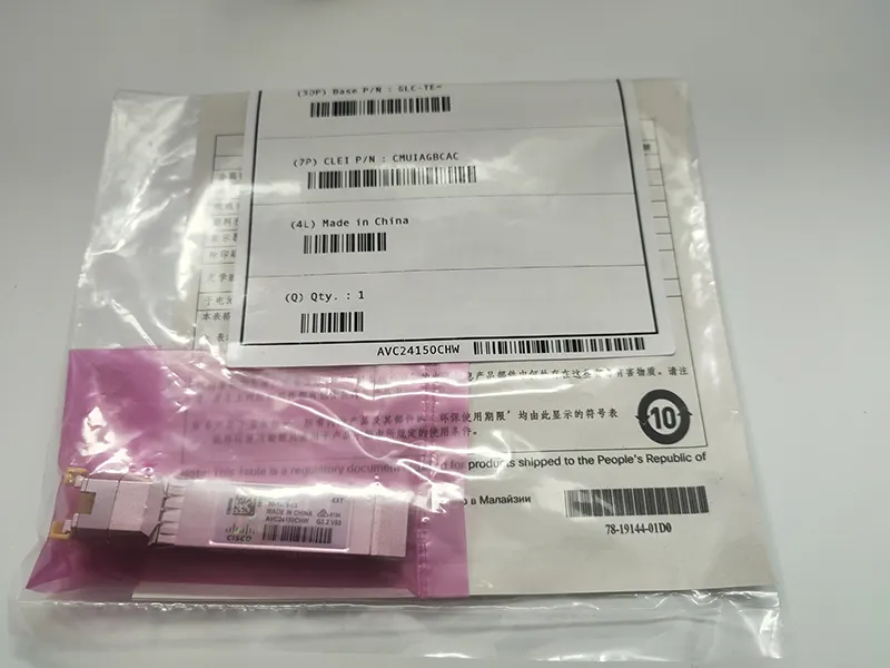 GLC-TE EXT 30-1475-01 1000BASE-T โมดูลตัวรับส่งสัญญาณ SFP RJ45สำหรับเครือข่ายทองแดง