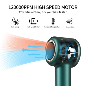 Secador de pelo iónico de 110.000 RPM para mujer, boquilla de tecnología magnética 360, secador rápido de alta velocidad, 360 magnético para Hotel al aire libre - Product Image 4