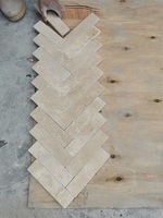 Panneau de mosaïque en travertin beige Kit Kat, décoration de sol, mosaïque en marbre en chevrons, carreaux de mosaïque pour salle de bain