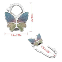 Individuelles Logo Tragbarer Faltbarer Glitzernder Taschenhalter Schmetterling-Taschenhaken Handtaschenhaken für Tisch und Schreibtisch