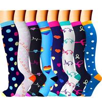 Chaussettes de compression médicale personnalisées OEM 20-30 mmHg, hauteur genou, pour femmes et hommes, anti-humidité, pour avion, course à pied et sport