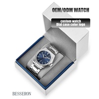 Coffret Montre Homme de Luxe en Acier Inoxydable avec Verre Saphir et Mouvement Quartz, Personnalisable avec Logo ODM, Fournisseur de Montres pour Cadeau et Mode
