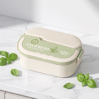 Große Kapazität 1000ml Edelstahl Bento-Box Mit Klappbarem Griff Silikon Auslaufsicherer Ring Lebensmittelechtes PP Besteck für die Arbeit