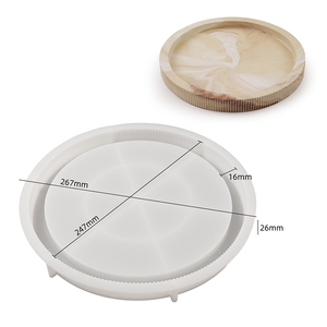 Grote Ronde Dienblad Mal Siliconen Epoxy Casting Huisdecoratie Taartgereedschap Met Randen Plaat Voor Hars Serveerschaal - Product Image 6