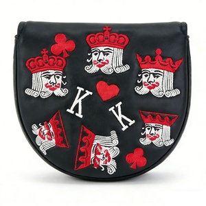 Vente en gros usine : Housses de tête de club de <span class=keywords><strong>golf</strong></span> premium, magnétiques, imperméables, avec motif poker brodé et logo personnalisé, pour putter mallet - Product Image 1