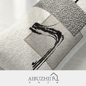 AIBUZHIJIA federa per cuscino cuscino lombare in cotone e <span class=keywords><strong>lino</strong></span> federa per cuscino con ricamo artistico a <span class=keywords><strong>inchiostro</strong></span> cinese per la decorazione domestica - Product Image 4