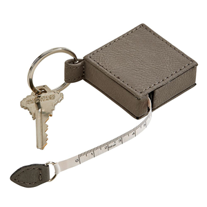 TD Leatherette quadrato 5 piedi metro portachiavi Grey 2 pollici