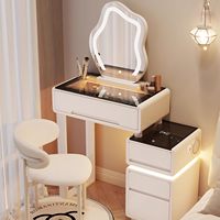 Meilleure Vente : Coiffeuse Moderne de Luxe en Panneaux de Bois Simples avec Miroir HD, Tiroirs et Tabouret pour Chambre à Coucher