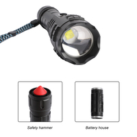 Batterie Rechargeable, 5000 Lumens, haute puissance, affichage de puissance réglable, auto-défense, torche LED étanche pour cas d'urgence