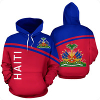 Impression de logo personnalisé, impression numérique 3D complète, vêtements avec drapeau haïtien, sweat-shirt haïtien, sweat-shirt à capuche haïtien pour femmes et hommes
