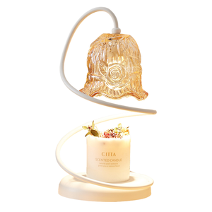 Chauffe-bougie électrique parfumé Crystal Rose Shade avec support en spirale métallique et chauffe-bougie en pot pour usage domestique, prise AU/US - Product Image 1
