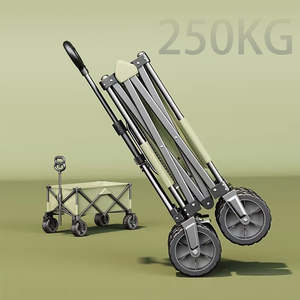 Oxford Carbon Steel Enclosed Four-Wheel <b>Foldable</b> Cart <b>Trolley</b> High Quality Portable | Multi-scenario Use Camping Outdoor - Product Image 4