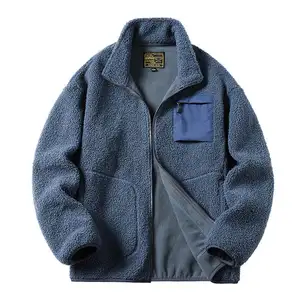 2125 мужские куртки больших размеров, модная оптовая продажа, Мужская зимняя Классическая флисовая куртка на молнии с логотипом на заказ