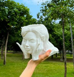 Macetas suculentas de resina bonitas macetas de <span class=keywords><strong>cabeza</strong></span> de flor de cara de <span class=keywords><strong>Mujer</strong></span> Única para plantas de interior y exterior - Product Image 2