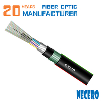 Cable de fibra óptica subacuático blindado de alta resistencia, conducto subterráneo de acero doble GYTA53 2-288 núcleo