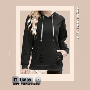 D Thick and Loose Hooded <b>Long</b> <b>Sleeved</b> <b>T</b>-<b>Shirt</b> for Men and Women Anti-Shrink Formal Style Summer Knitted Fabric Couples - Product Image 2