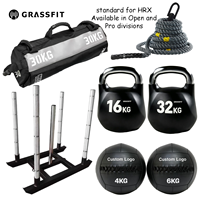 Équipement d'entraînement HRX : Traîneau en acier, Cordes de résistance, Kettlebells de compétition, Wall Ball, Sac de sable, Ensemble de poids officiel HRX